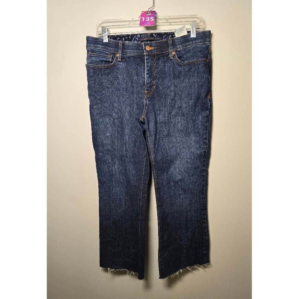 Levi's Women Jeans Blue Raw Hem Boot Cut 525 Perfect Waist Dark Wash Denim 12